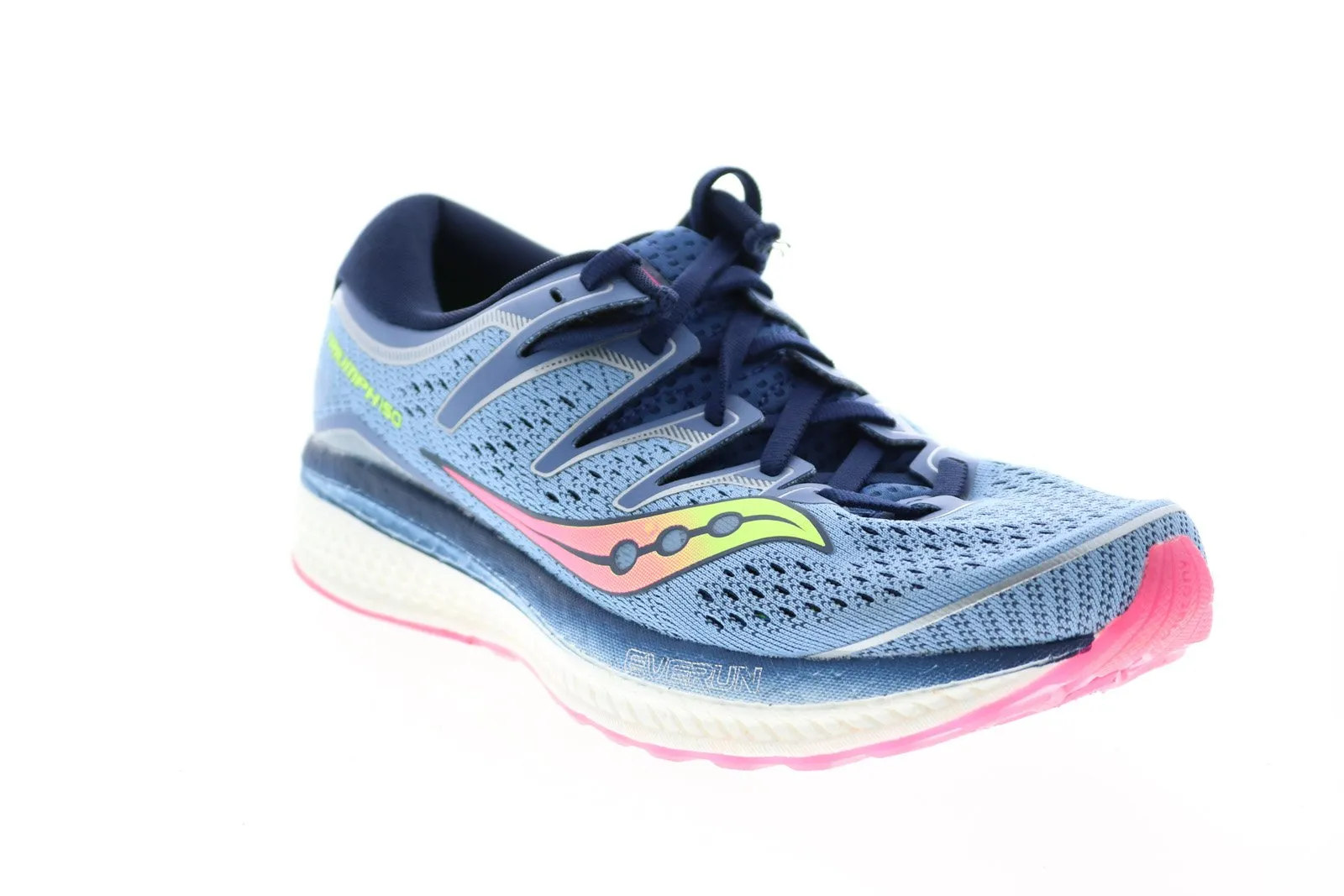 Saucony Triumph ISO S10462-1 Womens Blue Mesh Lace Up Athletic Running Shoes