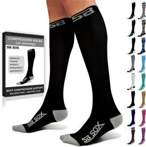 SB SOX Compression Socks for Men & Women (20-30 mmHg) - Best Support Stockings for Travel, Medical, and Sports - Perfect for Everyday Wear