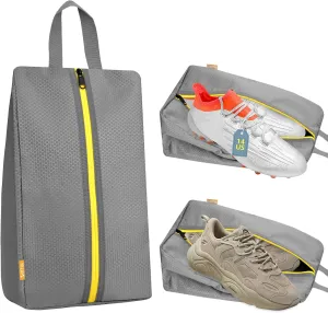 SelfTek Smell Proof Shoe Bags for Travel - Odor-Absorbing Cleat Bags for Sports, Water-Resistant Travel Shoe Organizer with Active Carbon Fabric, Lightweight Shoe Storage for Gym, G-olf, Cleats