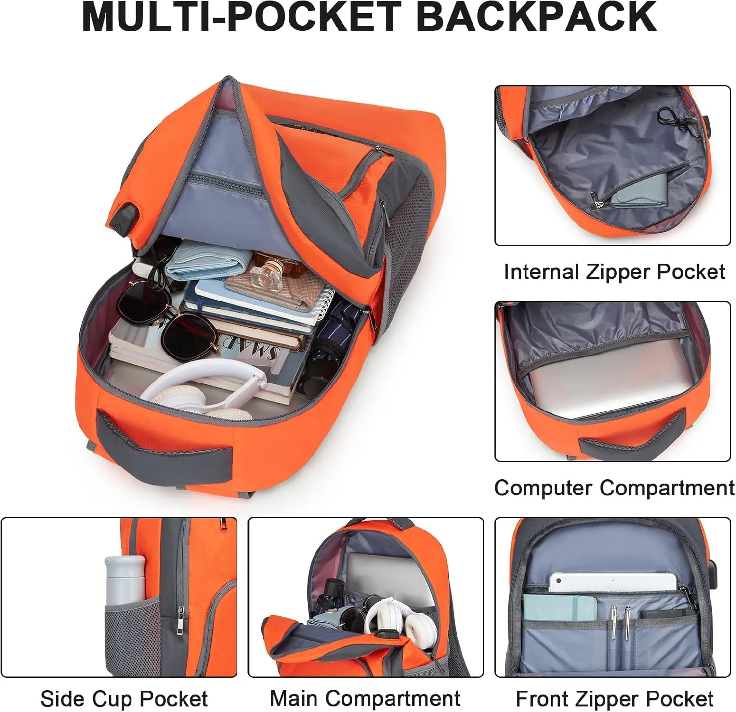 seyfocnia Gym Backpack for Men,Gym Bag with Shoe Compartment Lightweight Travel Workout Sports Backpack with USB Charging Port