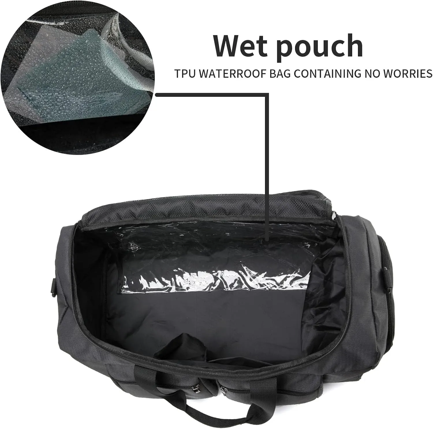 Seyfocnia Gym Weekender Bag for Men Women Travel Duffel with Wet Pocket Overnight with Shoe Compartment Carry On Travel Bag Gym Duffle Sports Bag-Black