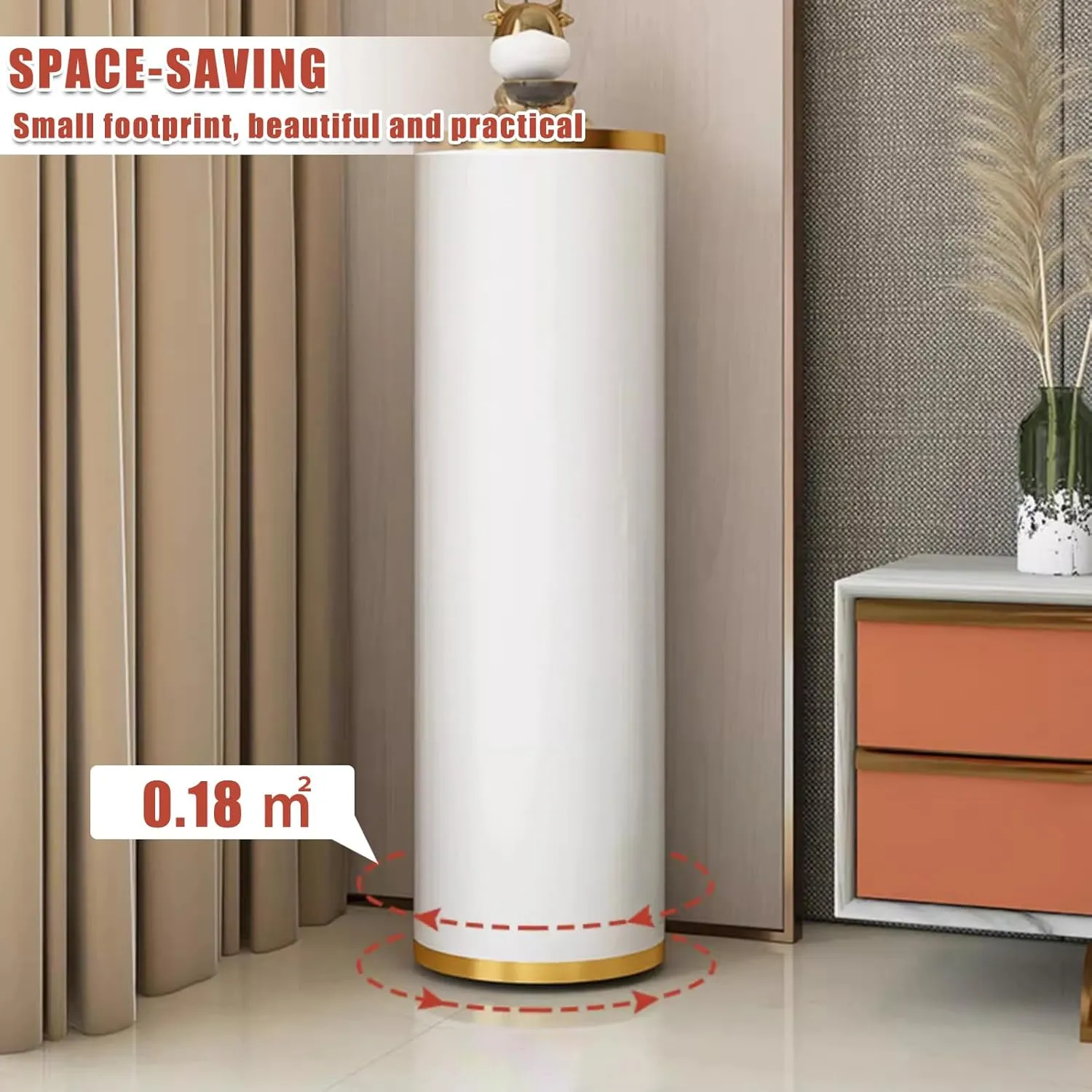 Shoe Cabinet Rotating Shoe Cabinet Hidden Shoe Storage Freestanding Shoe Rack Vertical Round Shoe Rack Tall Shoe Cabinet Entryway Shoe Storage Cabinet F 12.6×12.6×47.2in/8 Tier