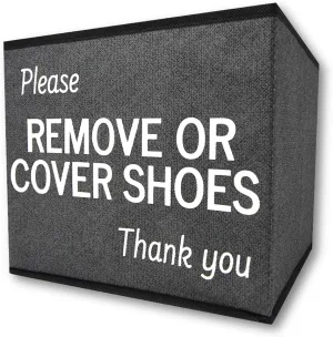 Shoe Covers Box | Disposable Shoe Bootie Holder For Realtor Listings and Open Houses | Please Cover or Remove Shoes Bin | Shoe Bootie Box (5)