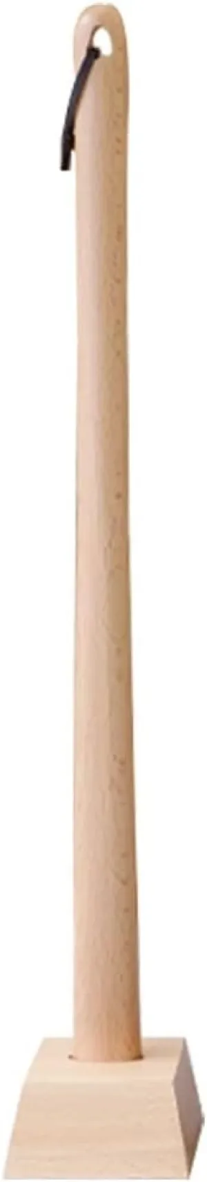 Shoe Horn Shoe Helper Stick Long Japanese Style Beech Wood Shoehorn, Durable Black Walnut Shoe Spoon, Shoe Helper with Stable Base, Various Sizes (Color : Wood Color, Size : 75cm)