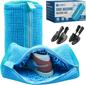 Shoe Washing Bag for Washing Machine – Reusable Laundry Bag for Sneakers, Gym Shoes & More – 360° Wrap-Around Cleaning, Adjustable Shoe Trees, Hidden Zipper, Durable Mesh Fabric & 1-Year Warranty