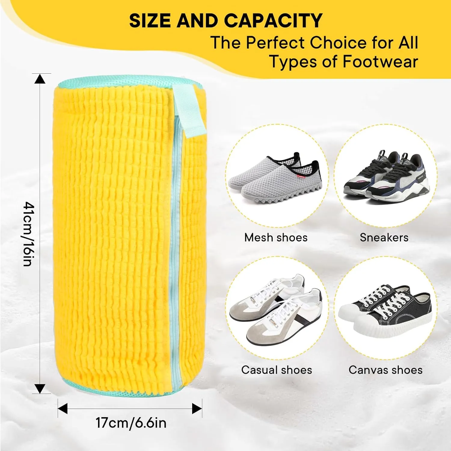 Shoe Washing Machine Bag, Shoe Wash Bag for Washing Machine with Keep Shoes Clean, Shoe Washing Bag with Reusable and Durable Zipper, Sneaker Tennis Shoe Cleaner Kit for Shoes, Sneakers, Trainers
