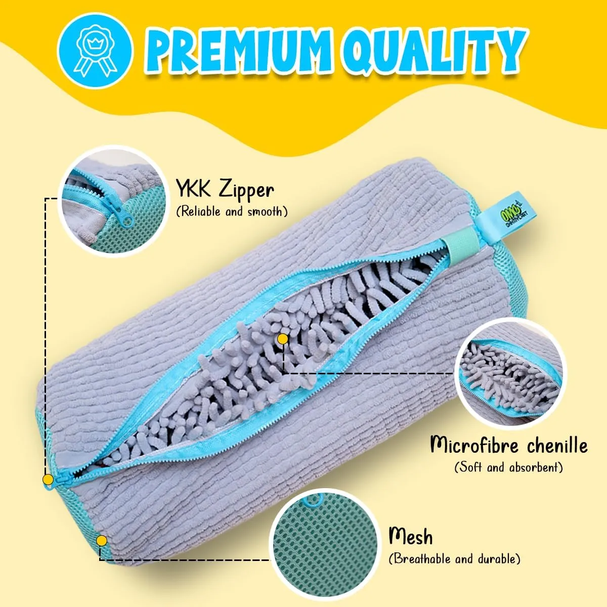 Shoe Washing Machine Bag – Sneaker Laundry Bag for Washer & Dryer, Protective Chenille Mesh Shoe Bag with YKK Zipper, Durable & Reusable for All Shoes 1-pack – Ohhmycart