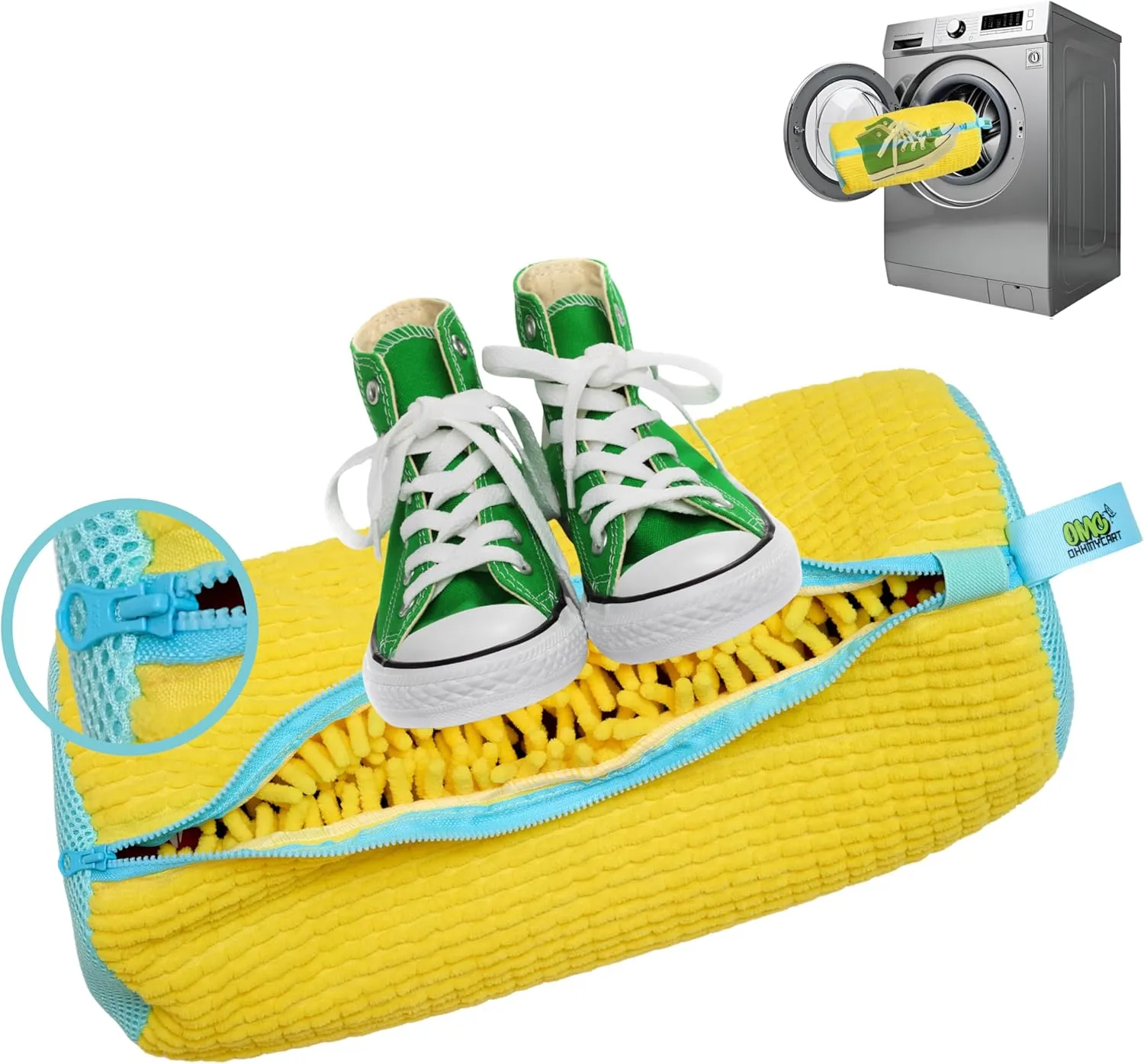 Shoe Washing Machine Bag – Sneaker Laundry Bag for Washer & Dryer, Protective Chenille Mesh Shoe Bag with YKK Zipper, Durable & Reusable for All Shoes 1-pack – Ohhmycart