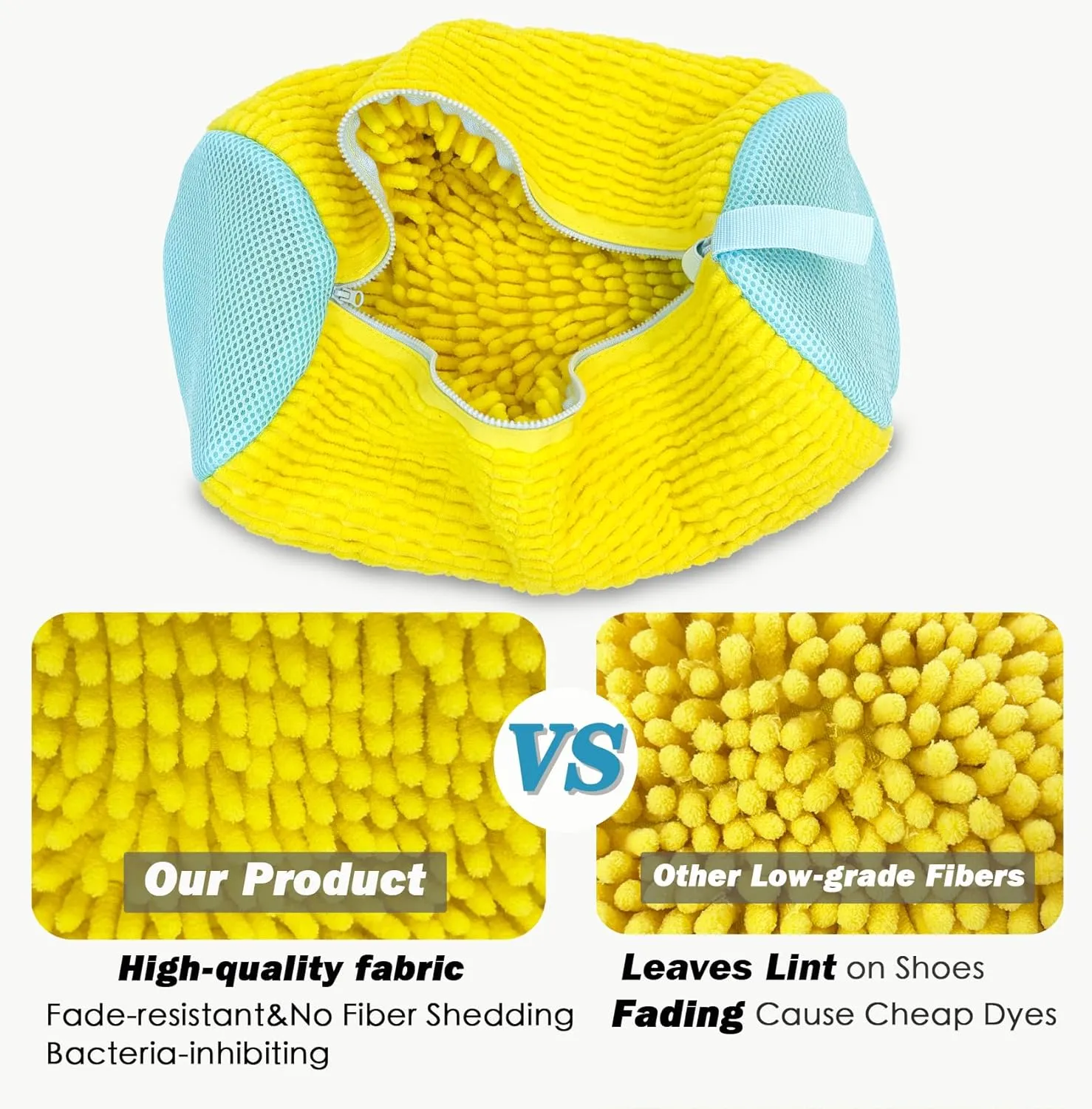 Shoe Washing Machine Bag,Shoe Laundry Bag for Washer and Dryer,Reusable Shoe Cleaning Bag for Sneakers,Tennis Shoes,Shoe Washer with Self-locking Zipper,Microfiber inside, Include Shoe Storage Bag