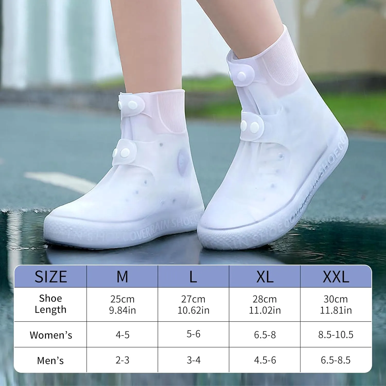 Silicone Shoe Covers for Rain Waterproof Galoshes Overshoes Not-Slip Rain Shoe Protectors for Man Women Durable Reusable Sand Control Foldable Snow Boots