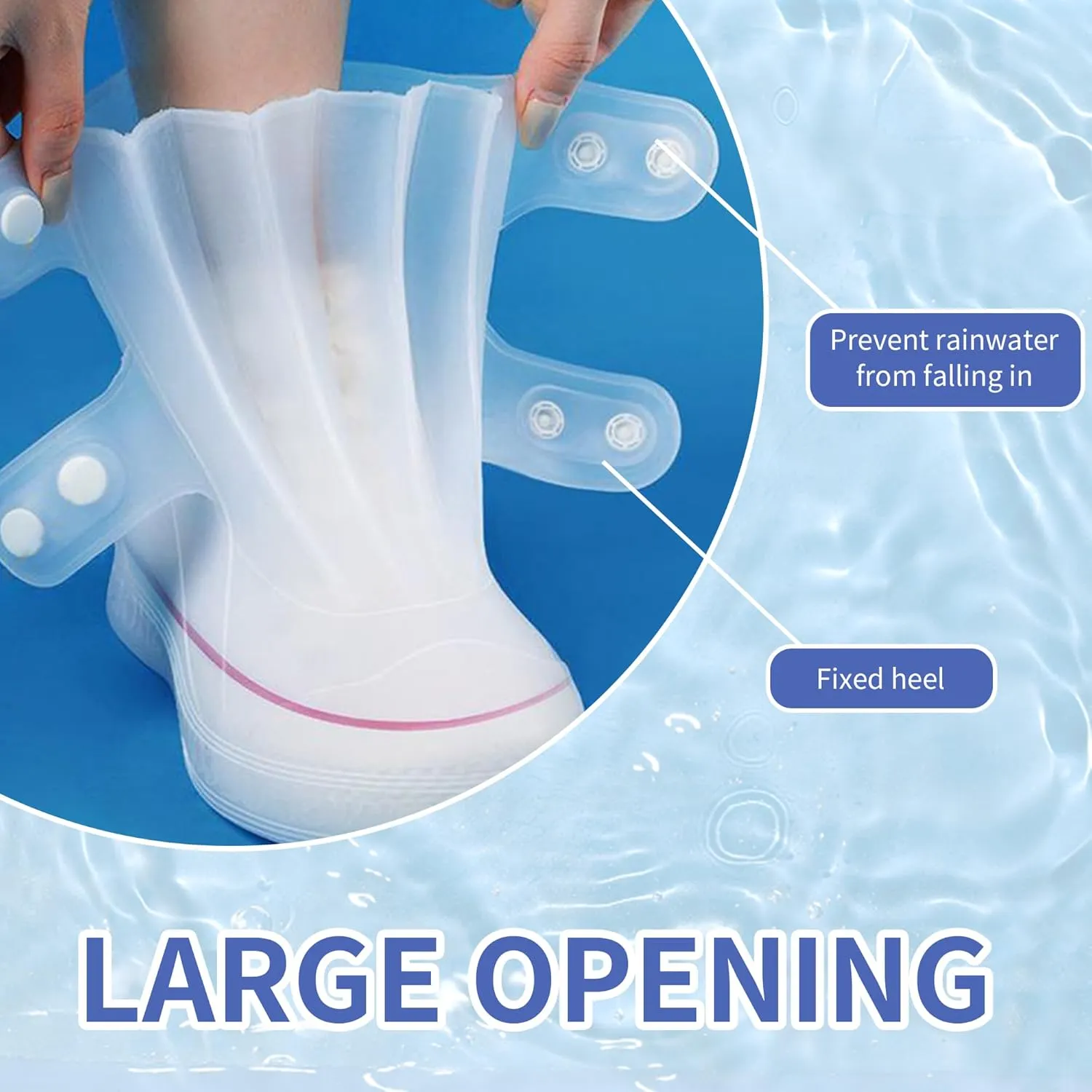 Silicone Shoe Covers for Rain Waterproof Galoshes Overshoes Not-Slip Rain Shoe Protectors for Man Women Durable Reusable Sand Control Foldable Snow Boots