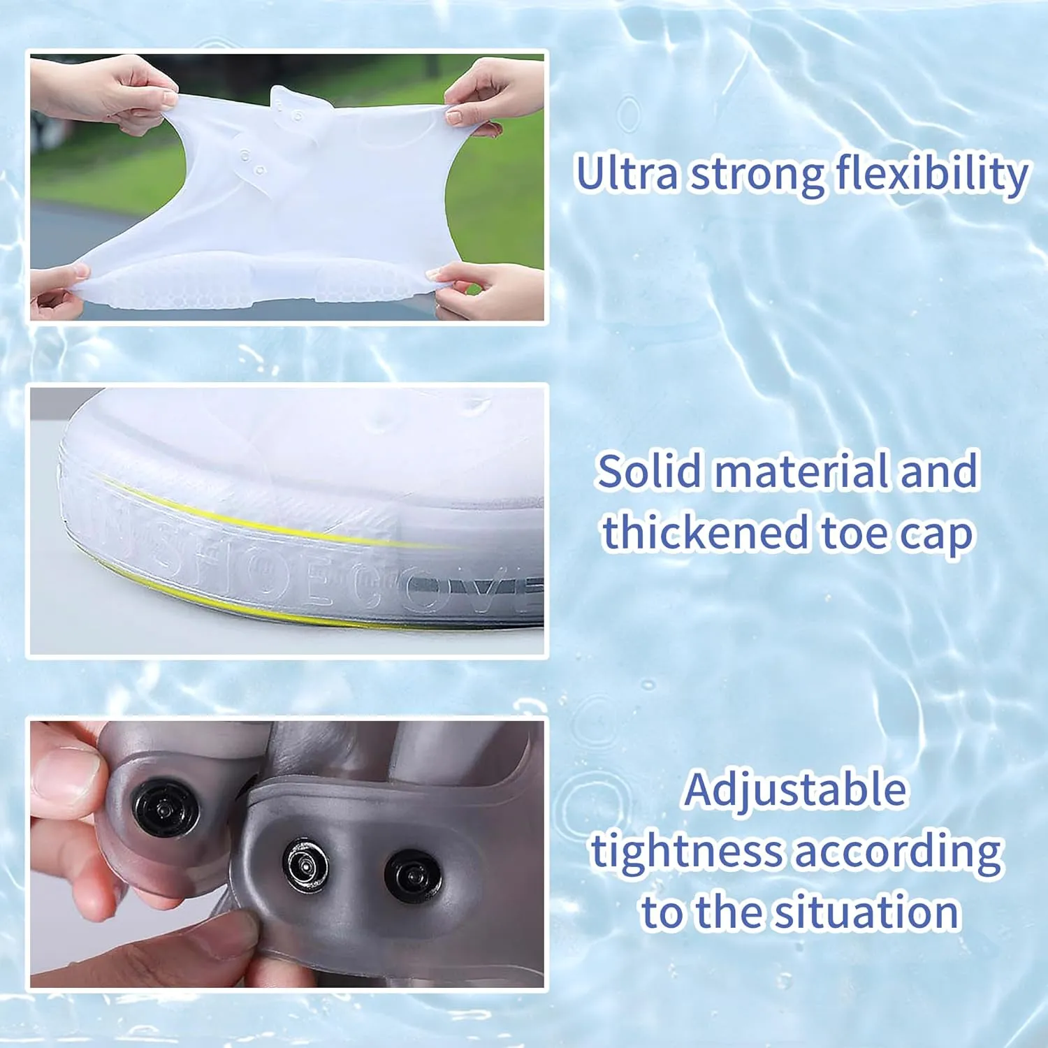 Silicone Shoe Covers for Rain Waterproof Galoshes Overshoes Not-Slip Rain Shoe Protectors for Man Women Durable Reusable Sand Control Foldable Snow Boots