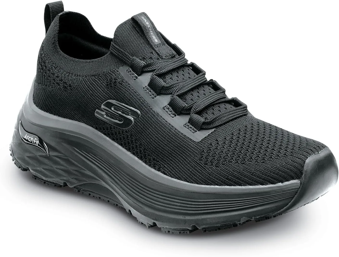 Skechers Work Addison, Arch Fit, Women's, Black, Soft Toe, MaxTrax Slip Resistant, EH, Low Athletic, Work Shoe