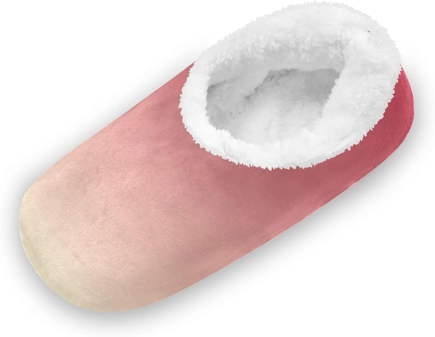 Sky Blue Red Gradient House Slippers Non-Slip Soft Winter Slippers for Guest Bedroom