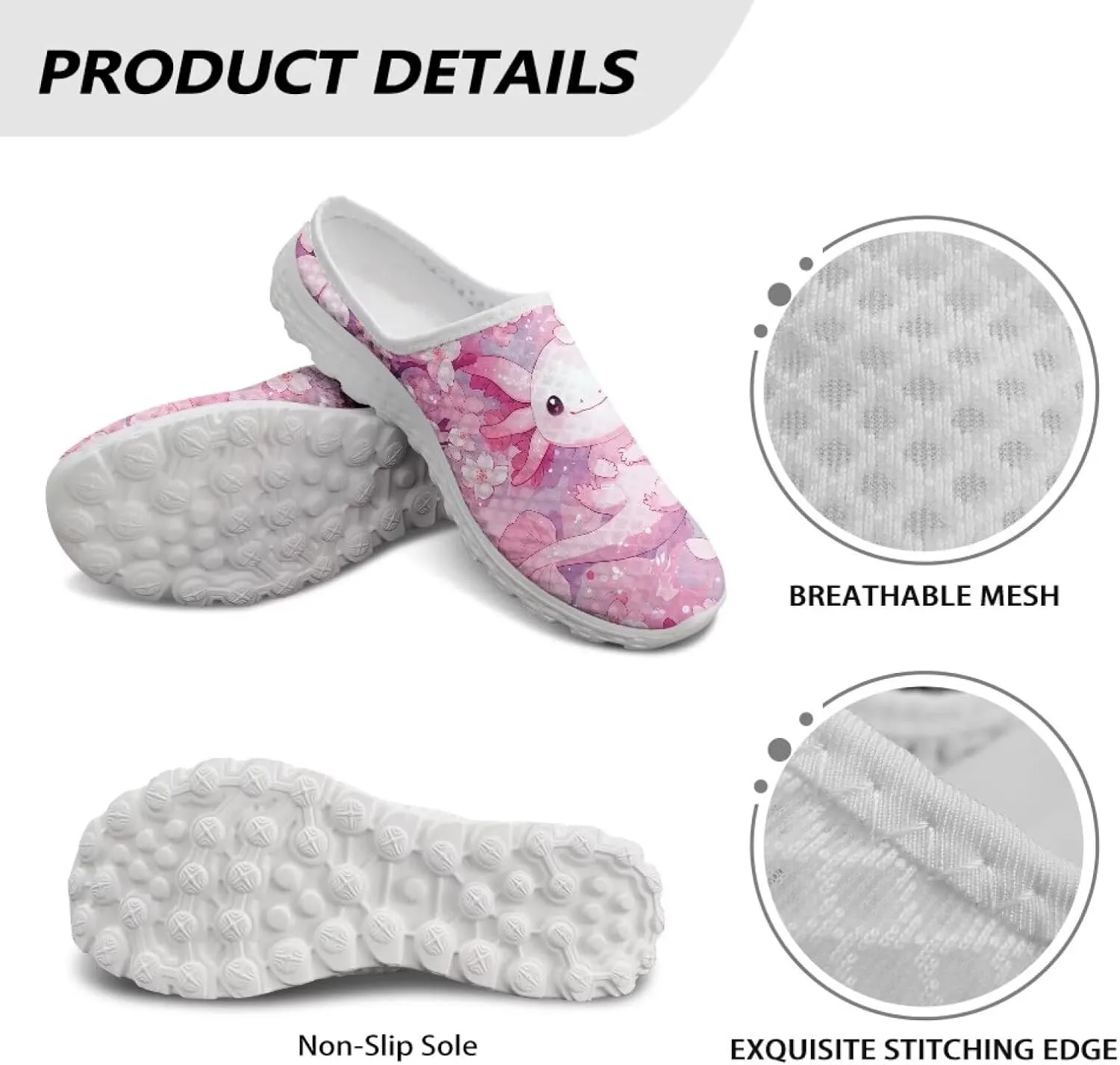 Slip On Flats Shoes for Women's Lightweight Soft Casual Office Half Slippers Elastic Non Slip Loafers Size 6-13.5 White Sole