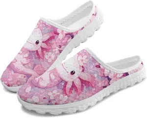 Slip On Flats Shoes for Women's Lightweight Soft Casual Office Half Slippers Elastic Non Slip Loafers Size 6-13.5 White Sole