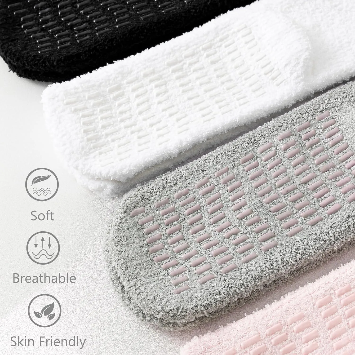 Slipper Socks With Grips for Women and Men - Fuzzy Warm Winter Non-Slip Hospital Socks - Home Cozy Grip Ankle Socks