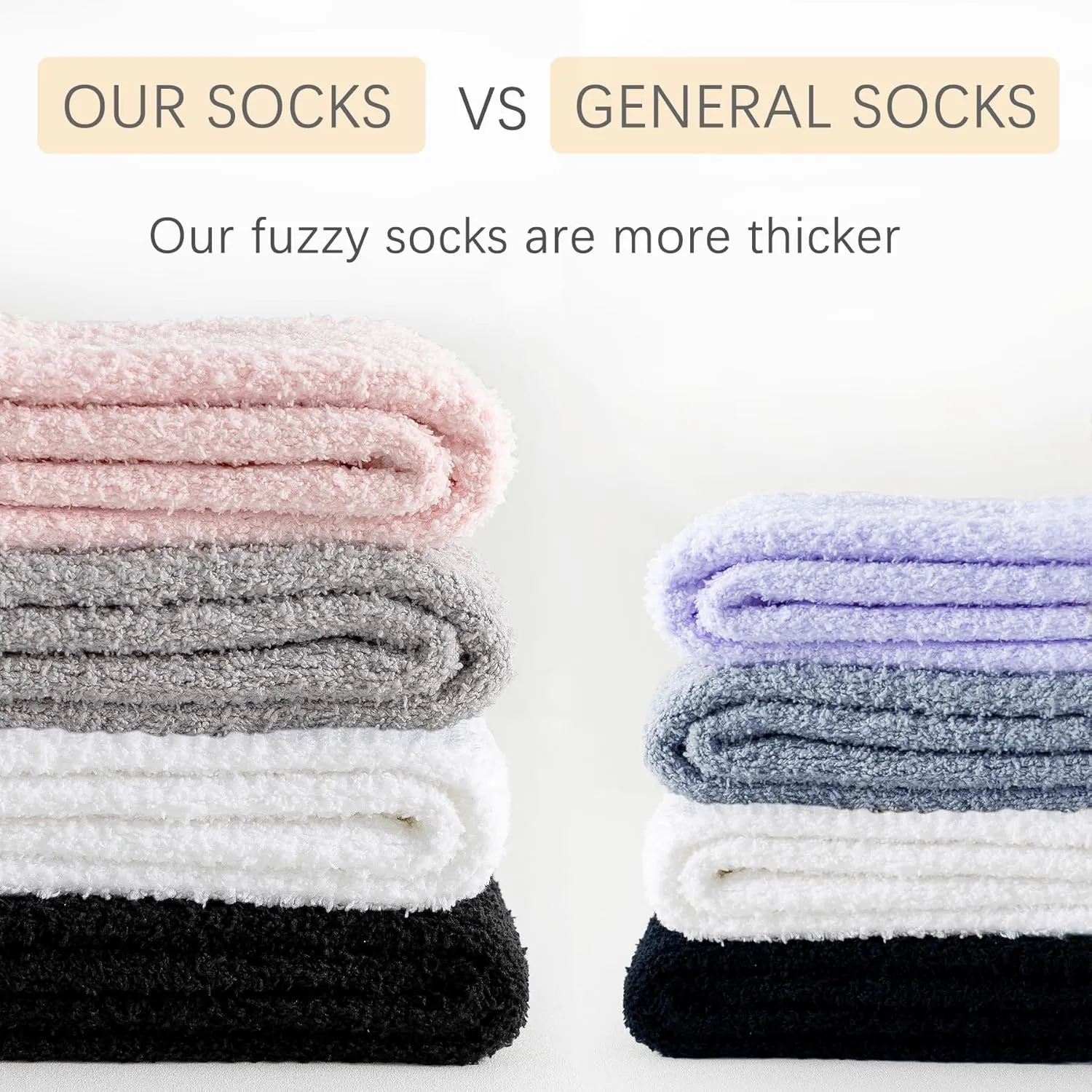 Slipper Socks With Grips for Women and Men - Fuzzy Warm Winter Non-Slip Hospital Socks - Home Cozy Grip Ankle Socks