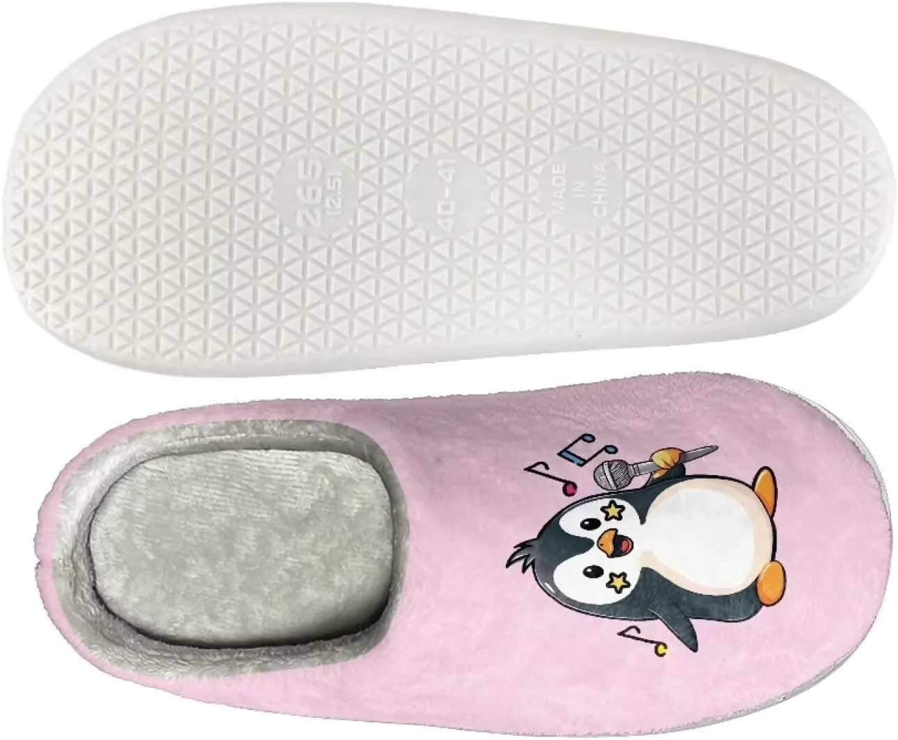 Slippers for Women Men, Soft Scuff Slipper Cozy Warm Fuzzy Slippers, Plush House Slippers Anti-Skid Slip on Shoe