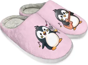 Slippers for Women Men, Soft Scuff Slipper Cozy Warm Fuzzy Slippers, Plush House Slippers Anti-Skid Slip on Shoe
