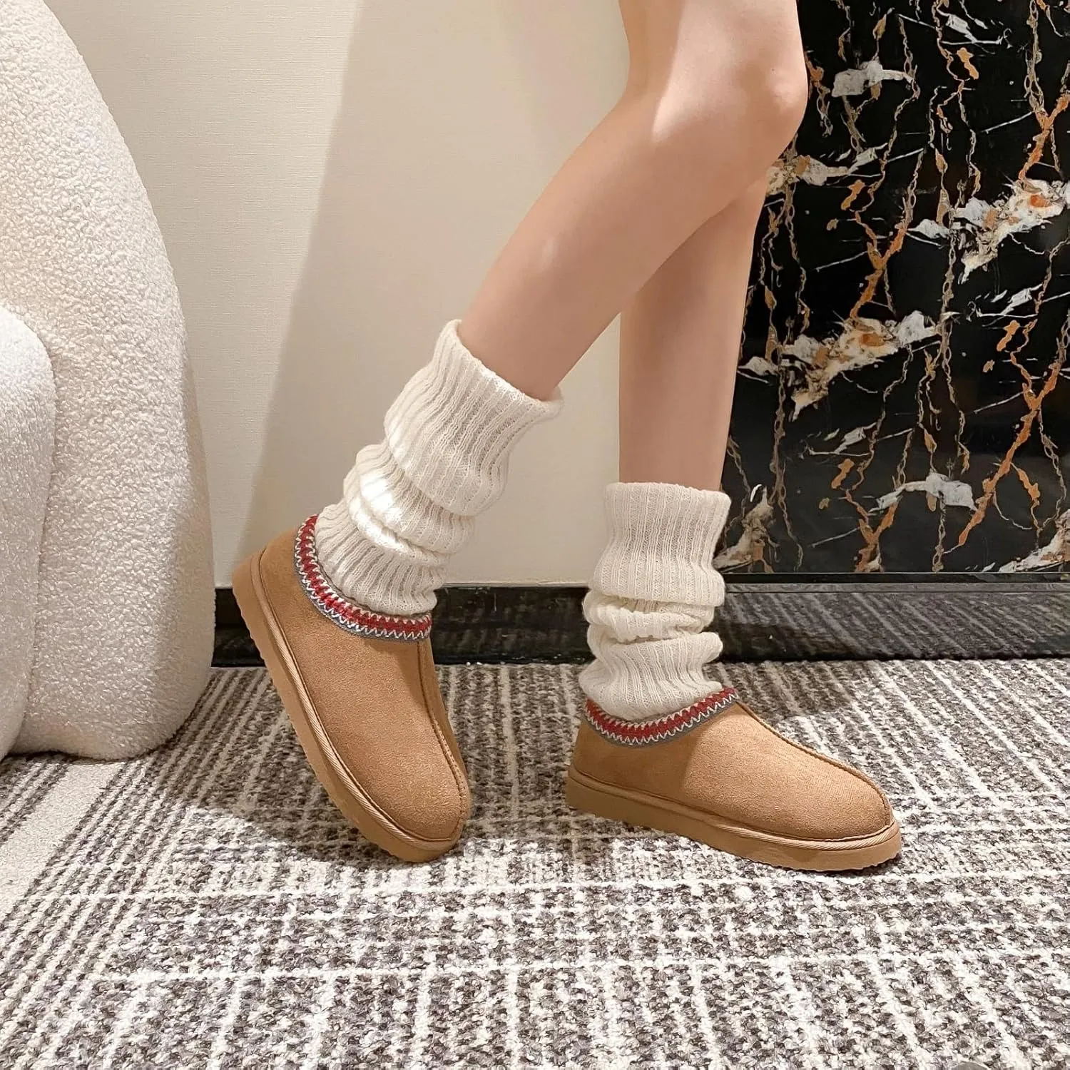 Slippers for Women Platform House Slippers Indoor and Outdoor Cozy Memory Foam Anti Slip Mini Boots