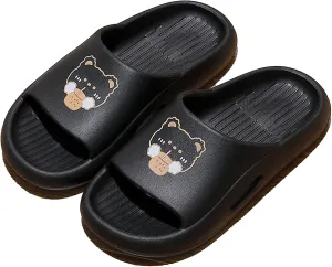 Slippers Women Summer Cute Home Indoor Non-Slip Bathroom Bath Deodorant Thick Bottom Outer wear Men's Slippers,Black,40-41