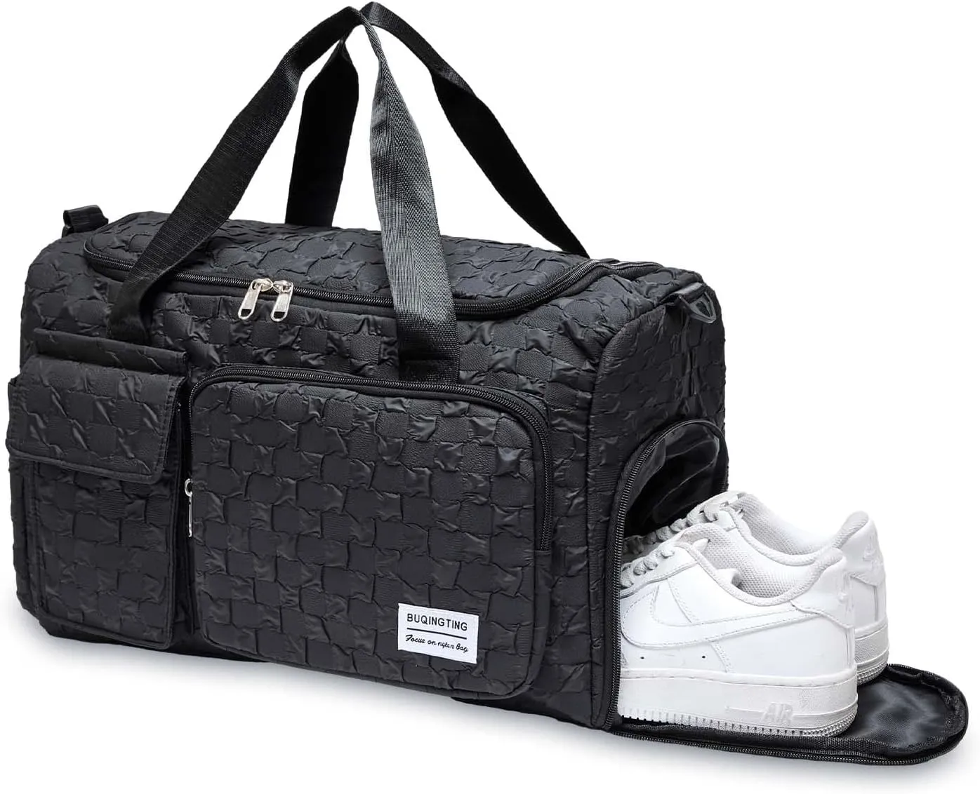 Small Gym Bag for Women, Travel Duffle Bag Carry On Weekender Bag with Shoe Compartment