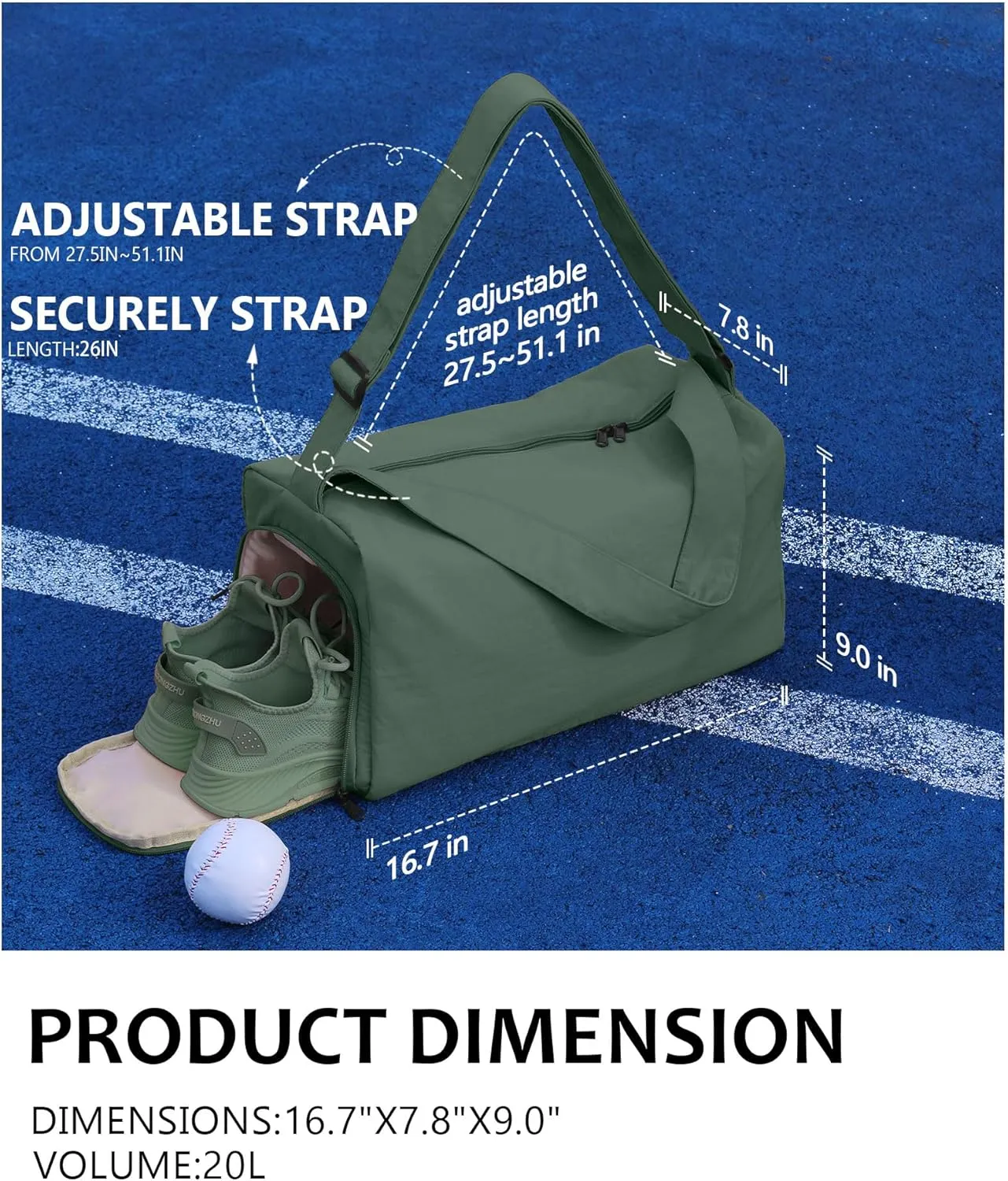 Small Gym Bag for Women with Shoes Compartment, Stylish Duffle Travel Bag for Plane, Lightweight Duffle Bag for Women & Men, Sport Gym Tote Bag with Wet Pocket for Yoga, Pilates, Swimming
