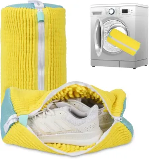 Sneaker & Shoe Washing Machine Bag – Reusable Mesh Laundry Shoe Bag for Washing Machine & Dryer, Durable Sneaker Washing Bag for All Shoe Types (Yellow, 2-Pack)
