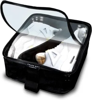 Sneakers Case for Travel and Storage, XXL, Clear Waterproof Lid Soft Bag and Organizer, Adjustable Divider for High Value Casual, Athletic, Golf and Sports Shoes. Gift for Men and Women. (1)