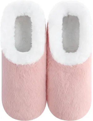 Snoozies Butter Soft House Slippers for Women, Cozy Sherpa-Lined Slipper Socks for Women Soft Sole Non-Skid Machine Washable
