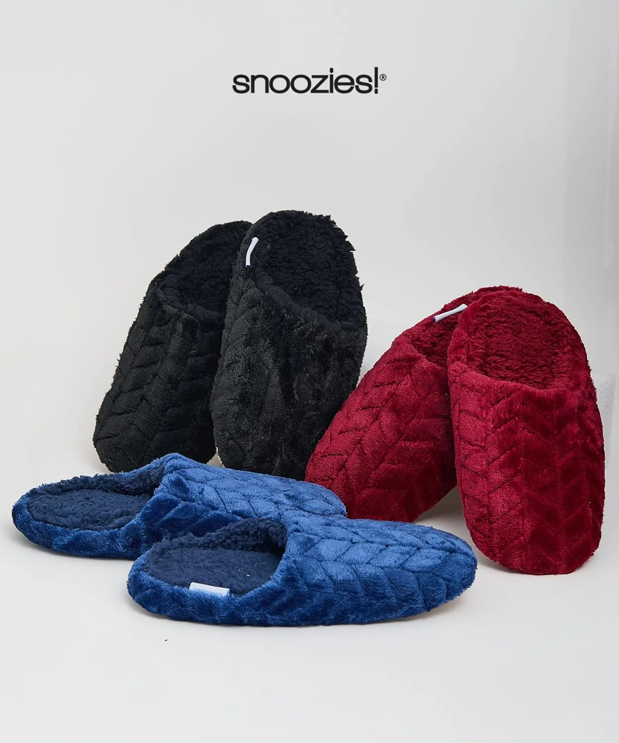 Snoozies Women's Chevron Scuff Slippers - Indoor Fuzzy Slippers with Non-Skid Sole, Cozy Comfort for Women