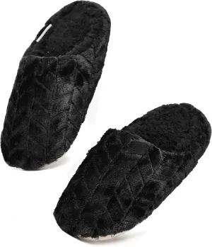 Snoozies Women's Chevron Scuff Slippers - Indoor Fuzzy Slippers with Non-Skid Sole, Cozy Comfort for Women
