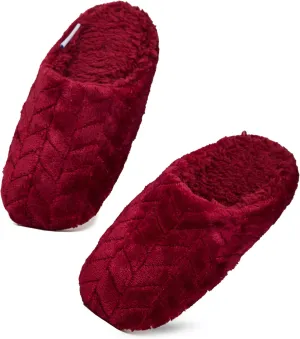 Snoozies Women's Chevron Scuff Slippers - Indoor Fuzzy Slippers with Non-Skid Sole, Cozy Comfort for Women