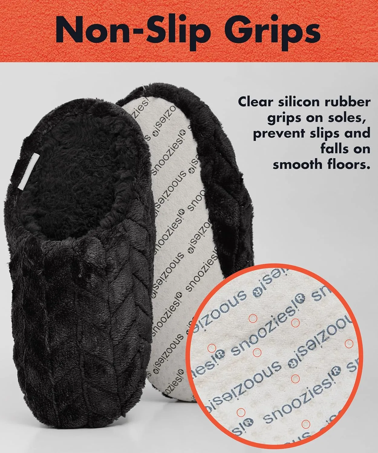 Snoozies Women's Chevron Scuff Slippers - Indoor Fuzzy Slippers with Non-Skid Sole, Cozy Comfort for Women