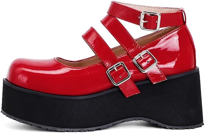 SO SIMPOK Women Gothic Mary Janes Platform Shoes Cosplay Uniform Dress Lolita Wedge Pumps Classic Oxfords