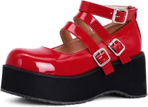 SO SIMPOK Women Gothic Mary Janes Platform Shoes Cosplay Uniform Dress Lolita Wedge Pumps Classic Oxfords