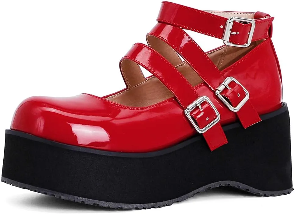 SO SIMPOK Women Gothic Mary Janes Platform Shoes Cosplay Uniform Dress Lolita Wedge Pumps Classic Oxfords