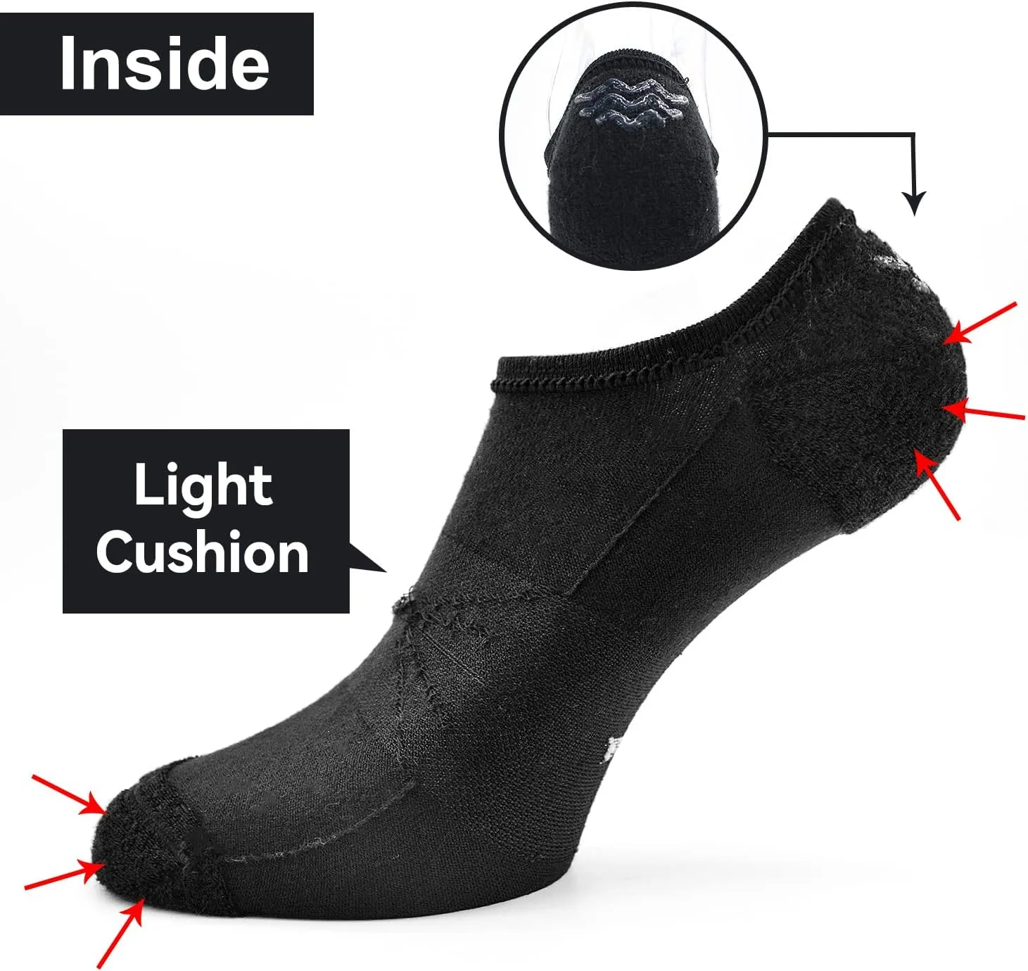Socks Daze 3/6 Pack Womens No Show Athletic Merino Wool Running Socks Mens Low Cut Casual Invisible Thin Soft Sport Wool Sock