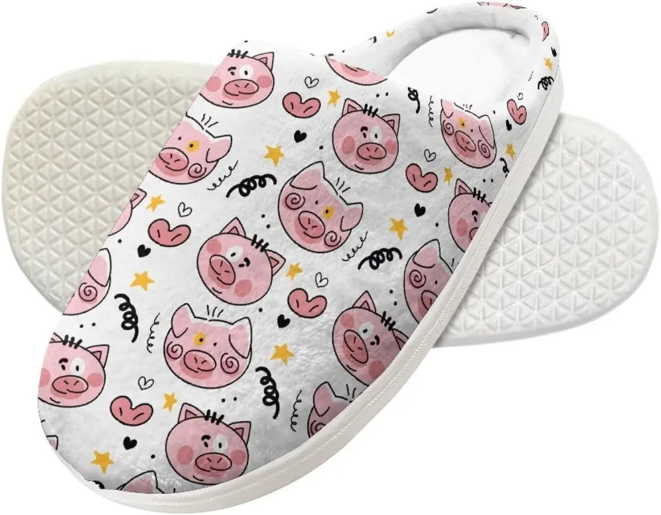 Soft Cozy Slippers for Girls Comfort Warm Home Shoes Cute Animals Print House Slippers Non Slip Plush Slippers Washable for Indoor Outdoor US 9-15