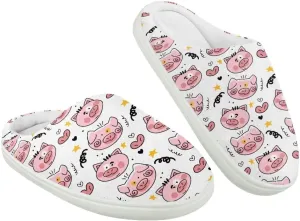 Soft Cozy Slippers for Girls Comfort Warm Home Shoes Cute Animals Print House Slippers Non Slip Plush Slippers Washable for Indoor Outdoor US 9-15