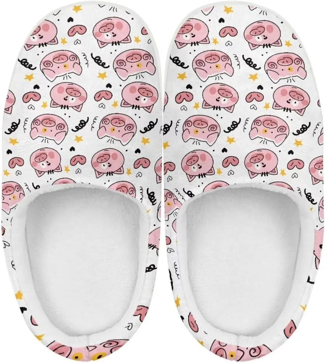 Soft Cozy Slippers for Girls Comfort Warm Home Shoes Cute Animals Print House Slippers Non Slip Plush Slippers Washable for Indoor Outdoor US 9-15