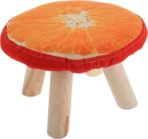 Solid Wood Footstool Mushroom Design Non Slip Boys and Girls Stool Home Stool Practical Nail Salon Use