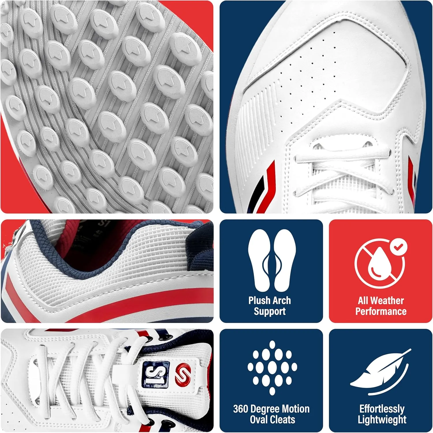 SOLM8 S1 Rubber Spikes - Lightweight Cricket Shoes for Men and Women - Durable Grip, Superior Protection (2024 Edition)