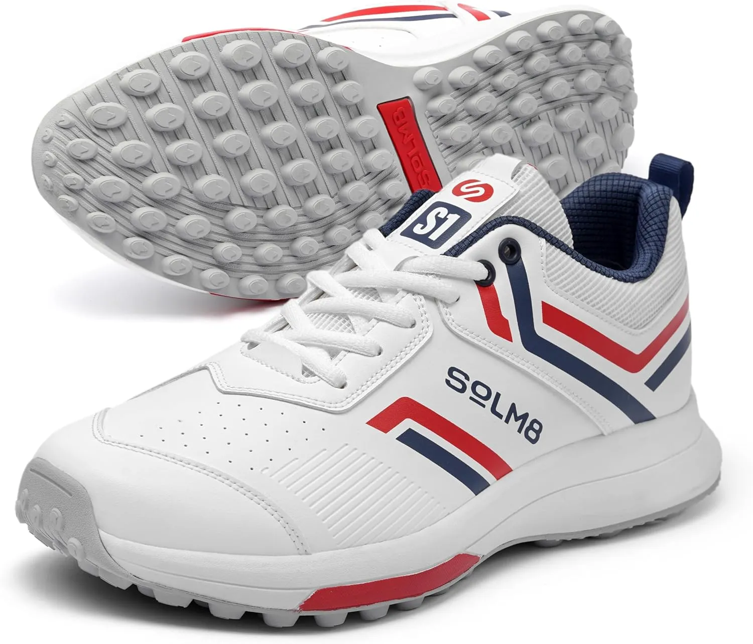 SOLM8 S1 Rubber Spikes - Lightweight Cricket Shoes for Men and Women - Durable Grip, Superior Protection (2024 Edition)