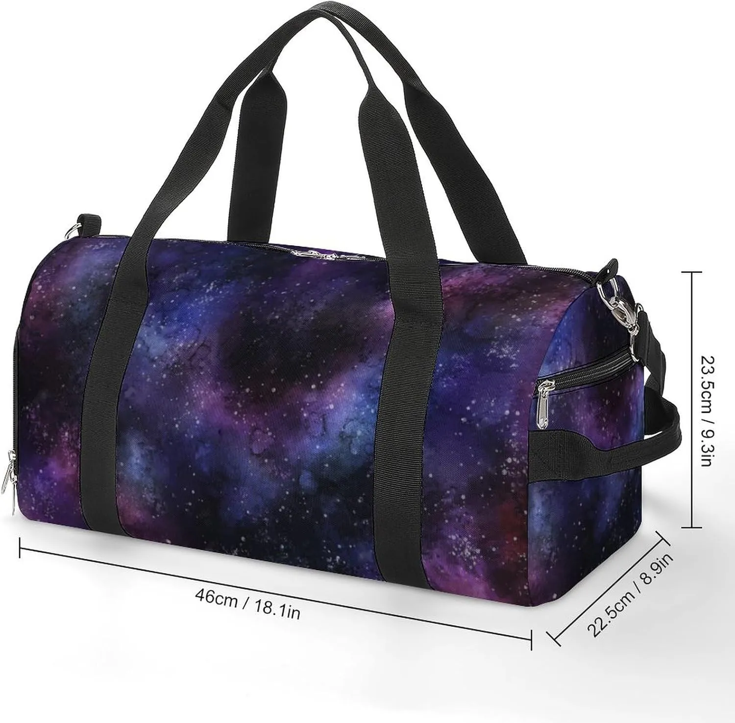Space Galaxy Sport Gym Duffle Travel Bag with Shoe Compartment,Wet Pocket for Men and Women