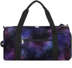 Space Galaxy Sport Gym Duffle Travel Bag with Shoe Compartment,Wet Pocket for Men and Women