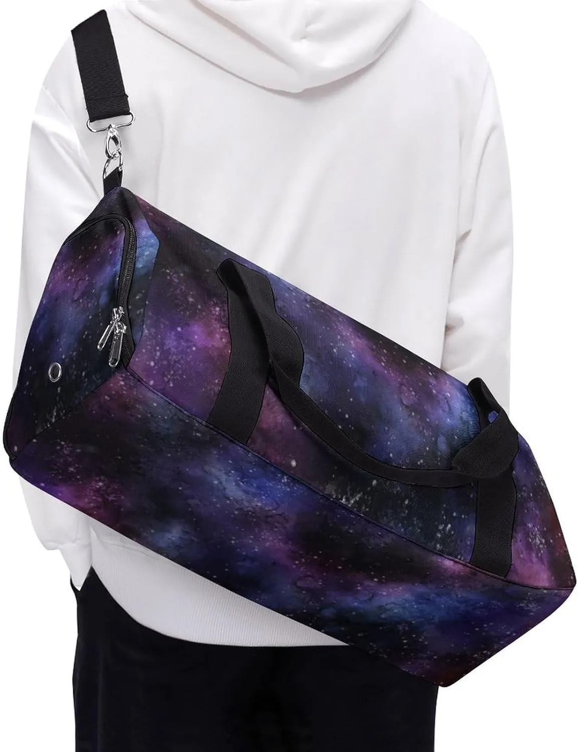 Space Galaxy Sport Gym Duffle Travel Bag with Shoe Compartment,Wet Pocket for Men and Women