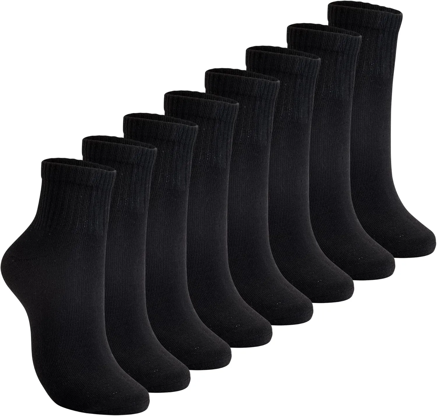 Sperry Men's 8-Pack Comfort Cushion Quarter Socks – Soft Durable Moisture-Wicking Athletic Ankle Socks for Men Shoe Size 6-12