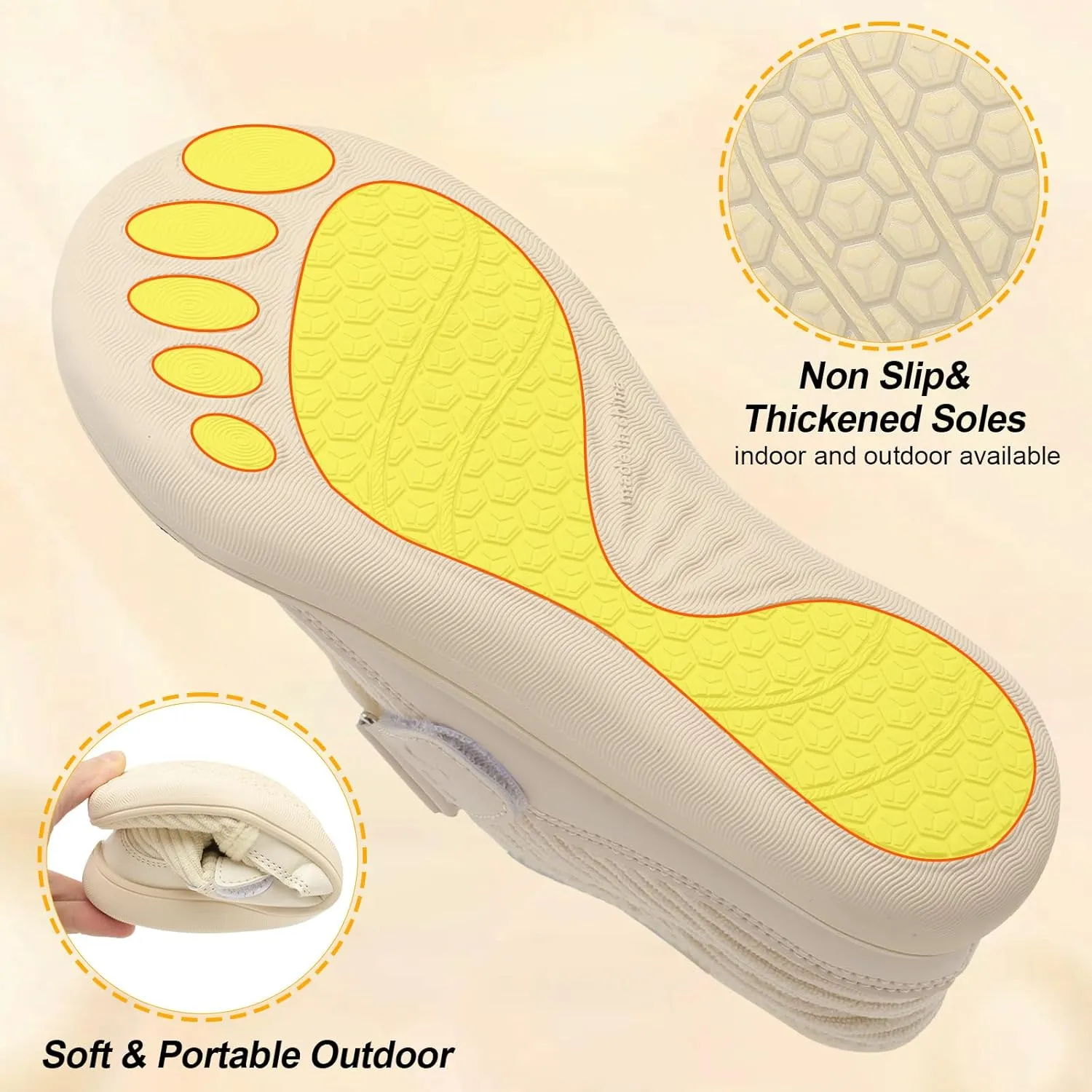 Spesoul Wide Womens Slippers Adjustable House Shoes Indoor Outdoor Barefoot Slippers Cozy Walking Shoe Swollen Edema Diabetic Shoes